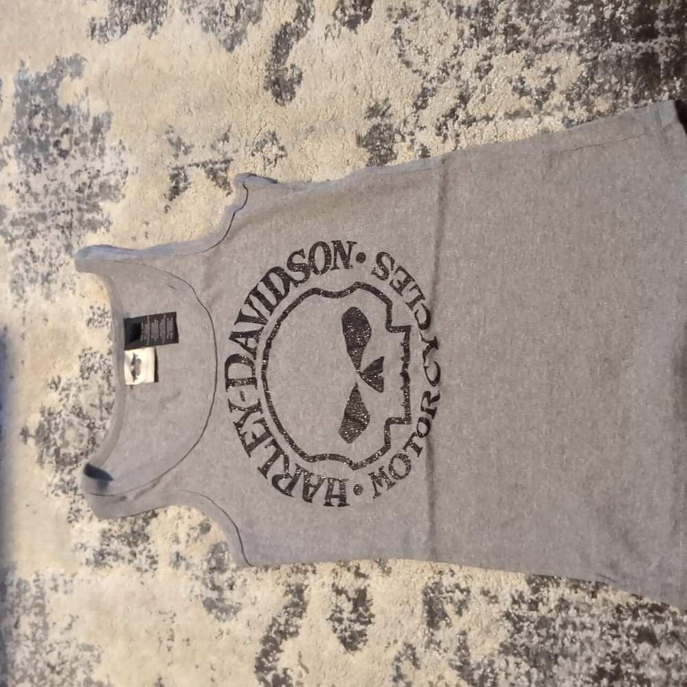Harley-Davidson Gray Tank Top with Skull Design